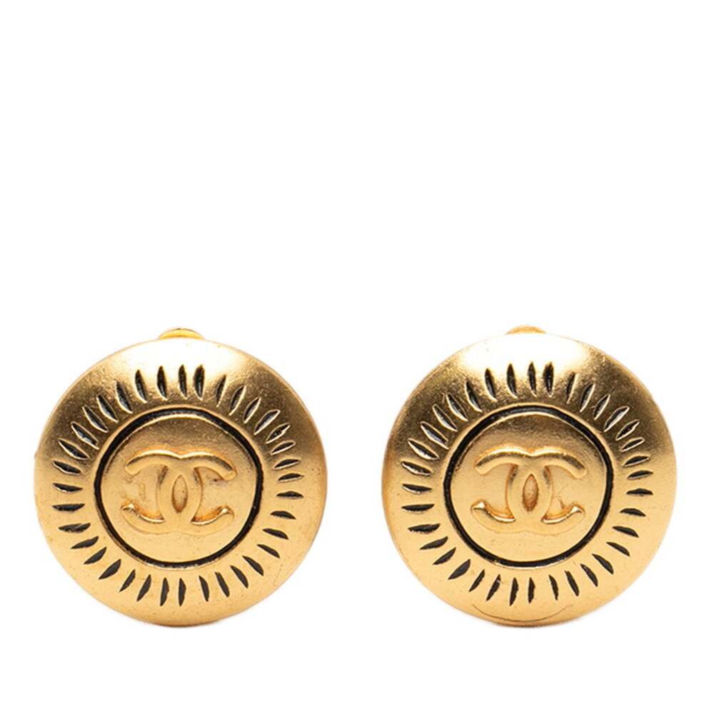 Chanel Cc Logo Round Clip-On Earrings #249953C67B